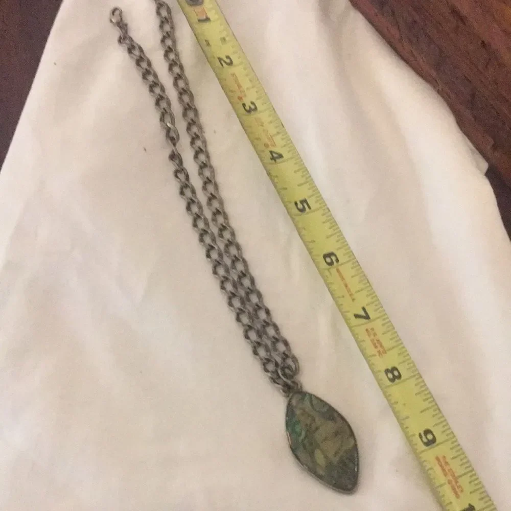 Vintage Abalone Shell Pendant Necklace